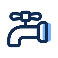 water tap filled line icon