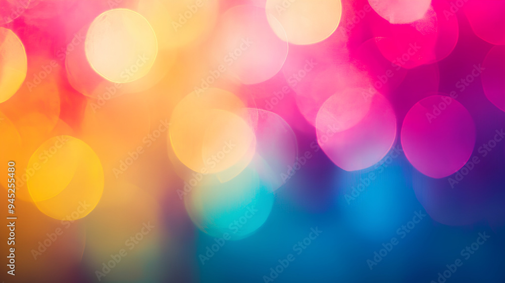 Poster soft colorful background bokeh blurred in bubbles