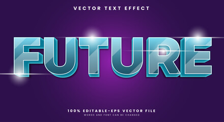 Sport Future blue glow modern editable text effect Template