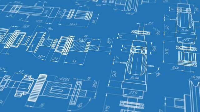 Mechanical Engineering drawing.Industry.Technical drawing background .