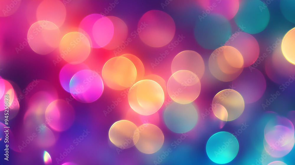 Poster soft colorful background bokeh blurred in bubbles
