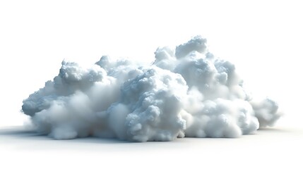 Isolated Puffy Cumulus Cloud Against White Background