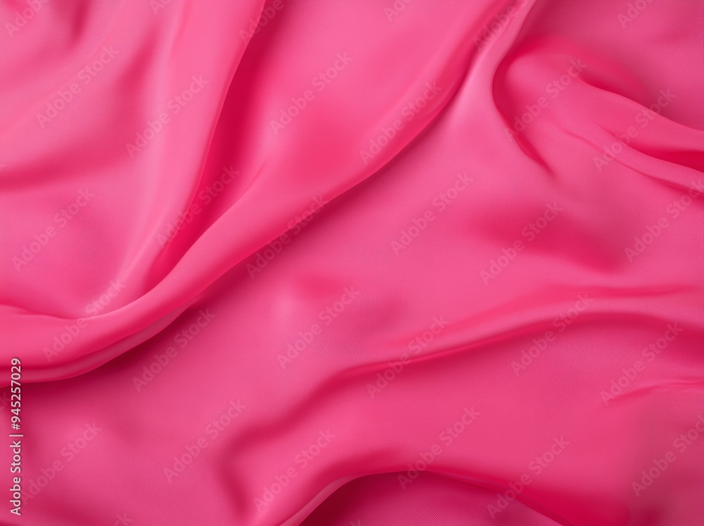 Poster text can be written on the empty pink fabric background. it's made of a soft, smooth textile materia