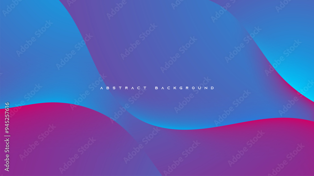 Sticker blue and purple gradient abstract background wavy shape design vector