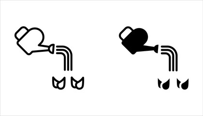 watering vector icon set, Gardening symbol on white background