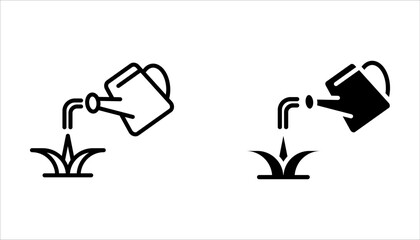 watering vector icon set, Gardening symbol on white background