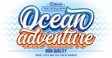 Editable text style effect - Ocean Adventure text style theme.