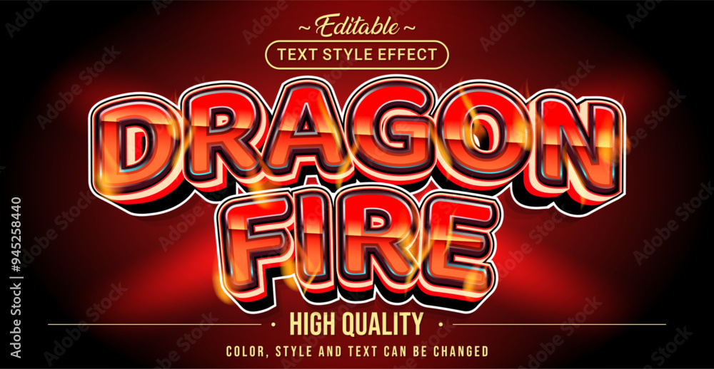 Poster editable text style effect - dragon fire text style theme.