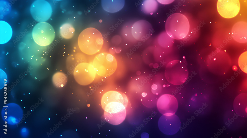 Poster soft colorful background bokeh blurred in bubbles