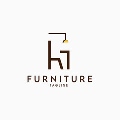 furniture light chair logo vector illustration design