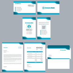 corporate identity template design. Business stationery template design. Business card, Id card, envelope, letterhead, invoice