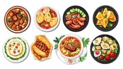 Fototapeta premium Assortment of Delicious Dishes