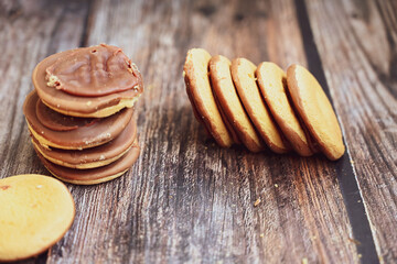 Jaffa Cakes. Cookies covered with dark chocolate and filled with orange marmalade Delicious 