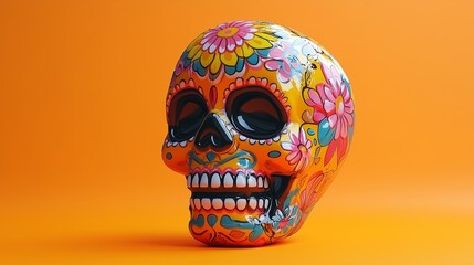 Dia de los murtos mexican skull shaped foil balloon 