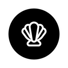 seashell line circular icon