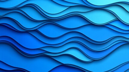 Fototapeta premium Abstract blue paper style background and texture. Waves and shapes.
