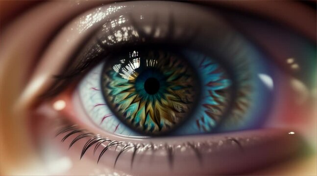 Close-up realistic vector of human eye. Photorealistic vector illustration