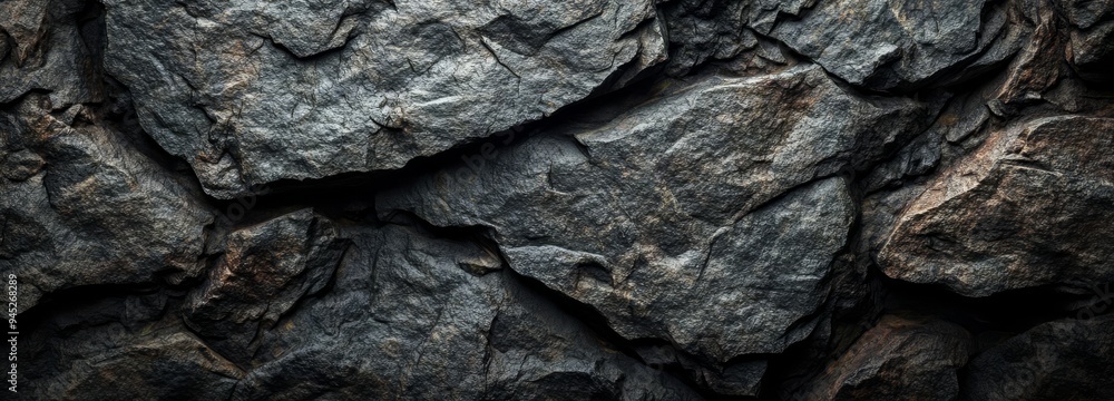 Poster black abstract background with dark rock texture. black stone background with copy space for design.