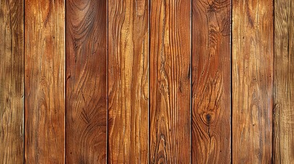 Fototapeta premium A detailed view of teak wood paneling with a golden-brown color and fine, straight grain. The smooth, polished finish enhances its luxurious appearance