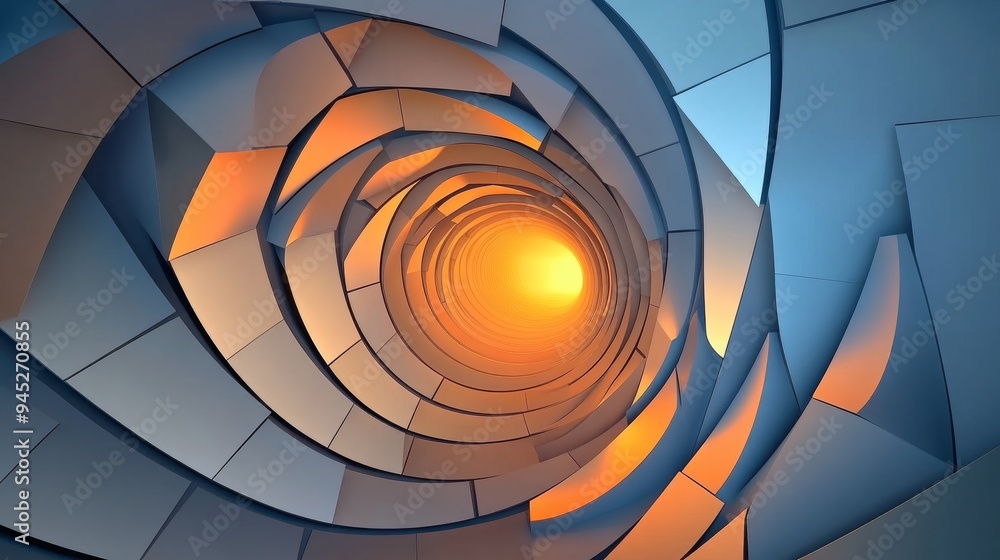 Aufkleber a mosaic-like abstract background with an orange and blue color scheme - generative ai, stock photo