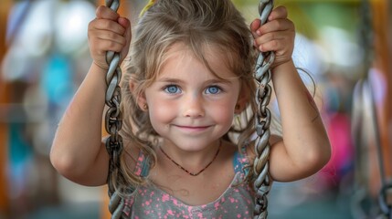 Smiling Child on Swing
