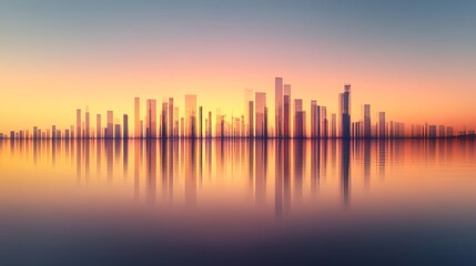 Fototapeta premium 3D rendering of a futuristic abstract glass architecture with an empty concrete floor.