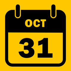 Calendar icon vector - 31st october - halloween