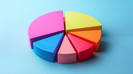 Obraz premium A pie chart showing skill distribution, solid color background