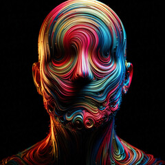 Another creation from Anonymous Mask, an online hacktivist group. Colorful masks, still with a mysterious feel. illustration made using AI Generate
