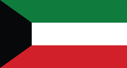 National flag of Kuwait country vector design and digital illustration 