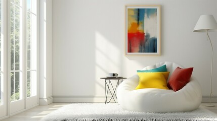 Living room with comfortable sofa,minimalist modern home room interior design