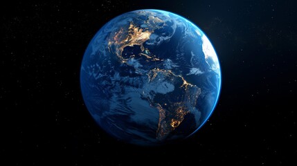 Fototapeta premium Earth from Space at Night