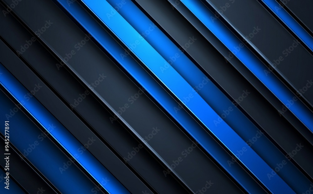 Aufkleber The abstract blue and black pattern is a light pattern with a gradient. It is set against a black dark clean modern diagonal backdrop with a soft tech diagonal texture.