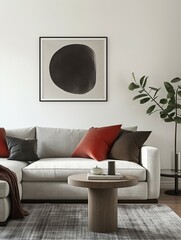 Living room with comfortable sofa,minimalist modern home room interior design