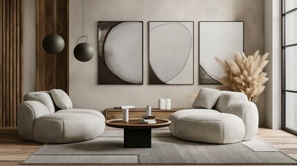 Living room with comfortable sofa,minimalist modern home room interior design
