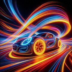 colorful light painting for wallpaper or background, create with AI Generate