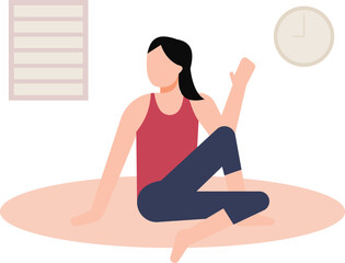 Fototapeta premium The girl is doing yoga.