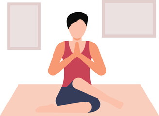 The girl is doing yoga.