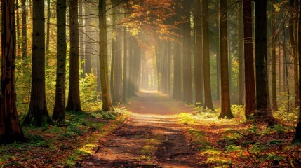 Fototapeta premium Serene Forest Path. Tranquil nature scene