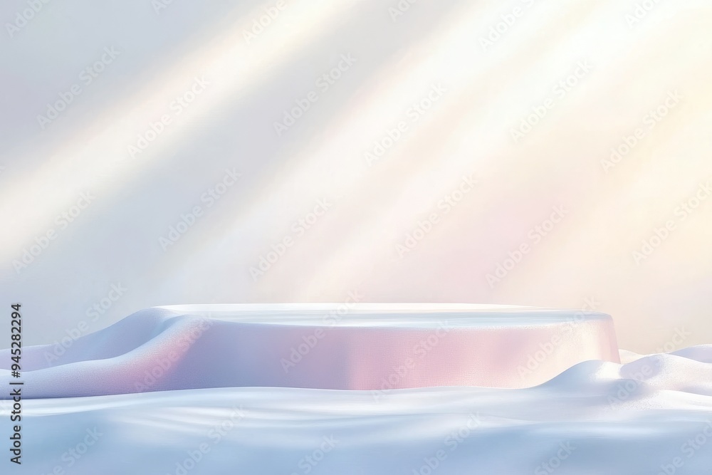 Aufkleber the background of the video is an abstract gradient pink studio background with shadows and flowers.
