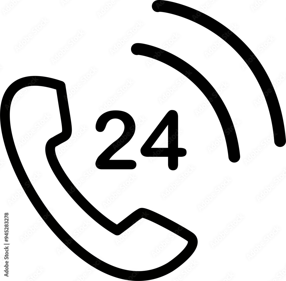 Poster 24 hours service icon. 24 call center vector icon. replaceable vector design.