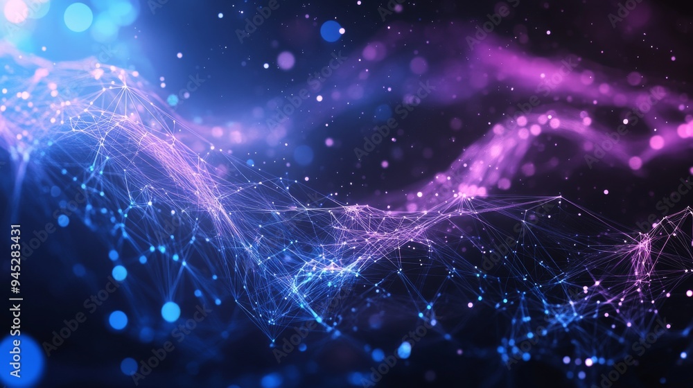 Poster abstract digital graphic background for technological processes, neural networks, digital data stora
