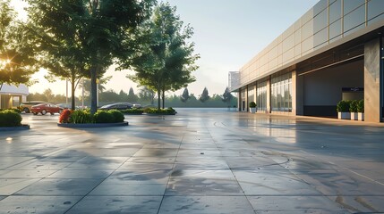 Modern Shopping Center at Dusk