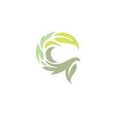 G Leaf Logo Vector Design. G Organic Logo