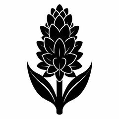 Hyacinth flower Black silhouette
