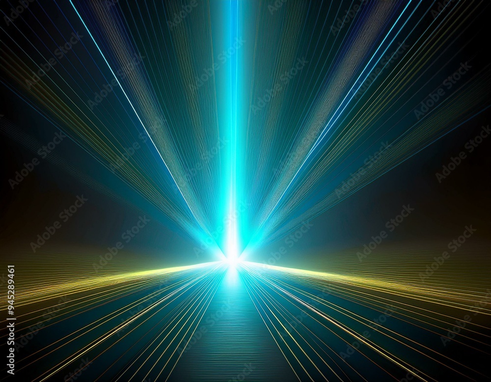 Poster image of a light beam that is shining in the darkness generative ai