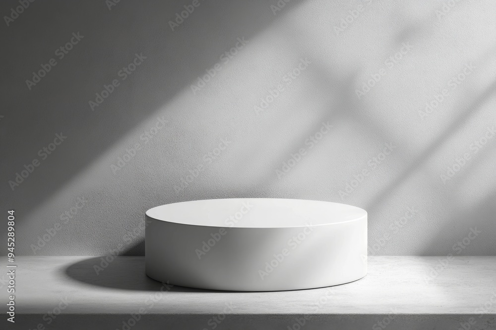 Poster white gradient background with product display. a white backdrop or an empty studio with a room floo