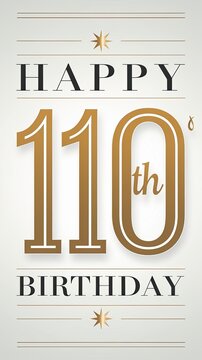 Elegant 110th Birthday Celebration Card Design