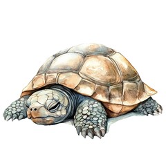 Obraz premium watercolor Cute Tortoise is Sleeping. on white background 