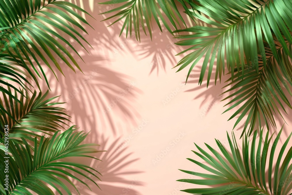 Poster background with blurred background of a pink studio for presentation. empty room with a shadowy wind